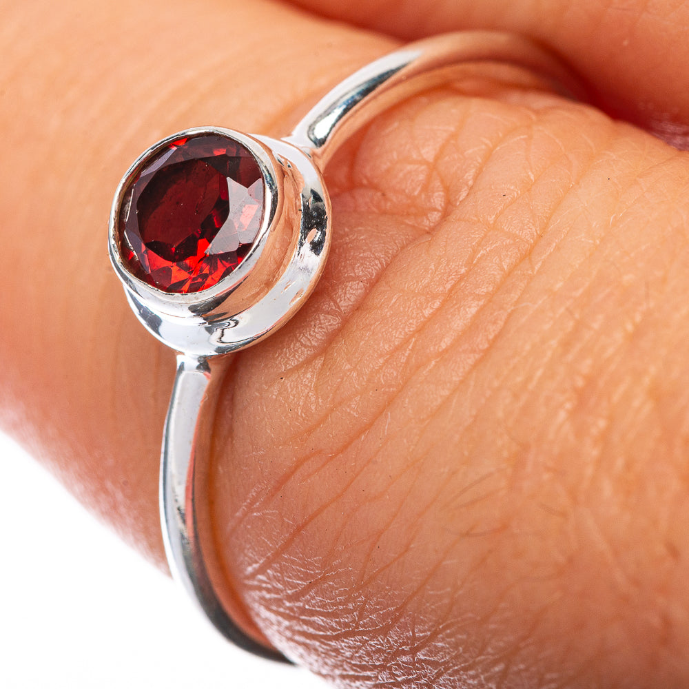 Garnet Dainty Ring Size 7 (925 Sterling Silver) R145180