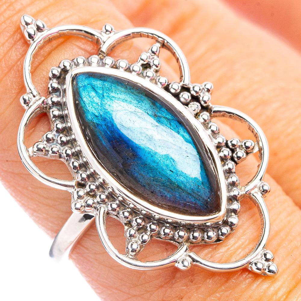 Premium Labradorite Ring Size 7.75 (.925 Sterling Silver)