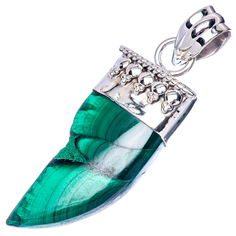 Malachite Pendant 1 3/4" (925 Sterling Silver) P42787