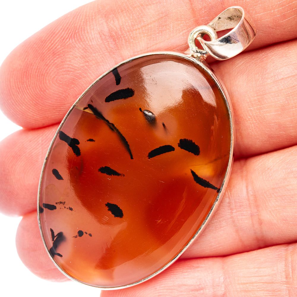 Montana Agate Pendant 2 1/8" (.925 Sterling Silver)