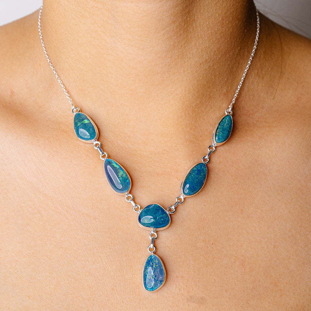 Triplet Opal Necklace 16.75" (925 Sterling Silver) N90250