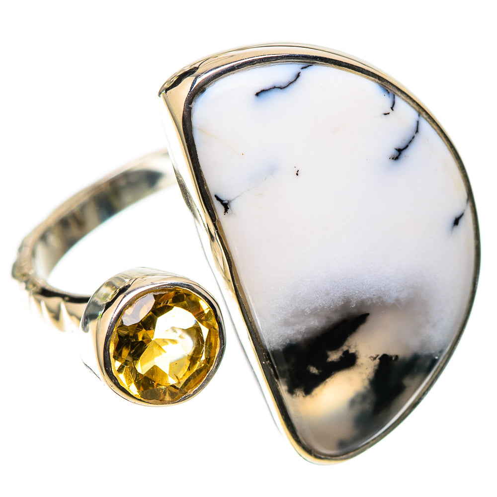 Premium Dendritic Opal, Citrine Ring Size 6 (925 Sterling Silver) RING138062