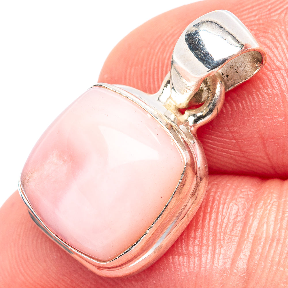 Pink Opal Pendant 7/8" (.925 Sterling Silver)
