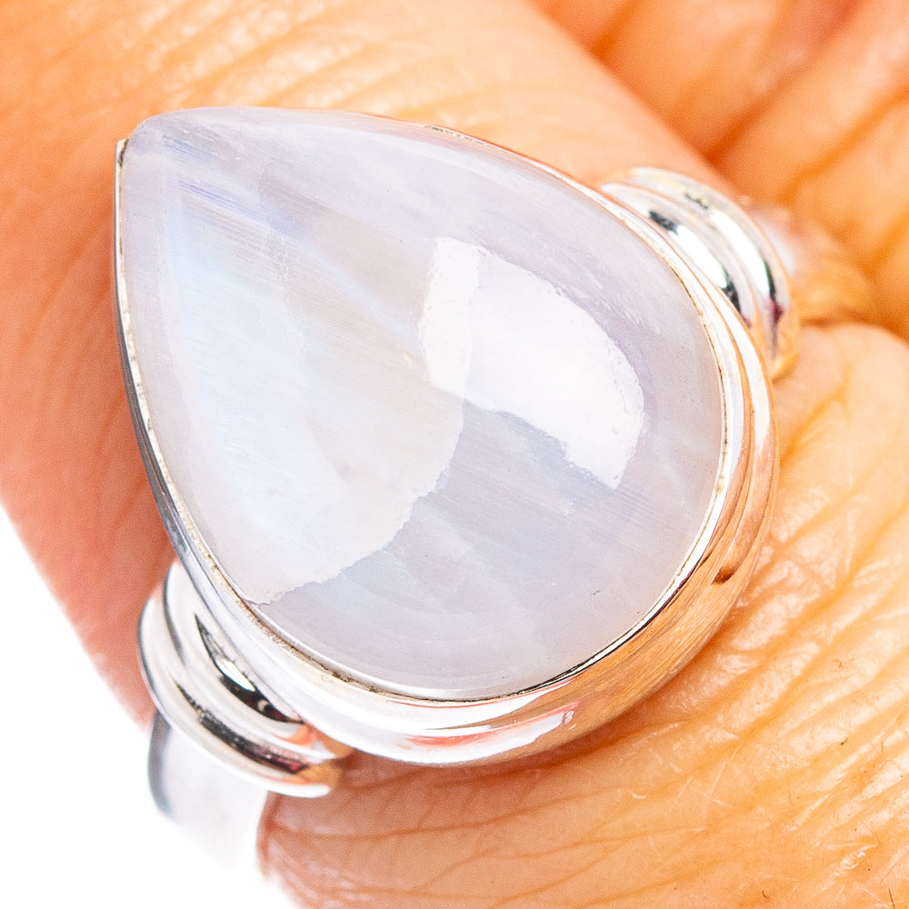 Rainbow Moonstone Ring Size 7.75 (.925 Sterling Silver)
