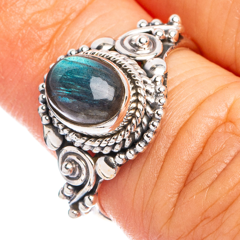 Dainty Labradorite Ring Size 6 (925 Sterling Silver) R8684