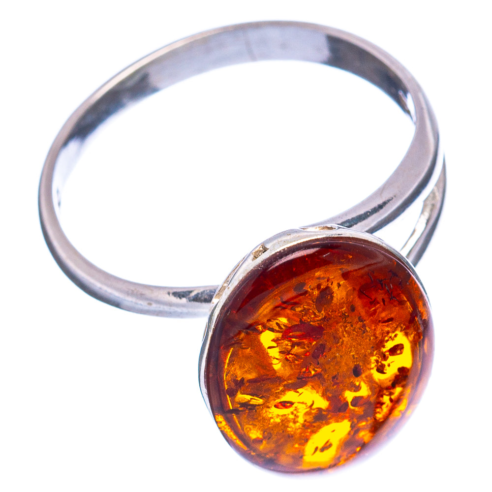 Baltic Amber Ring Size 7 Adjustable (.925 Sterling Silver)