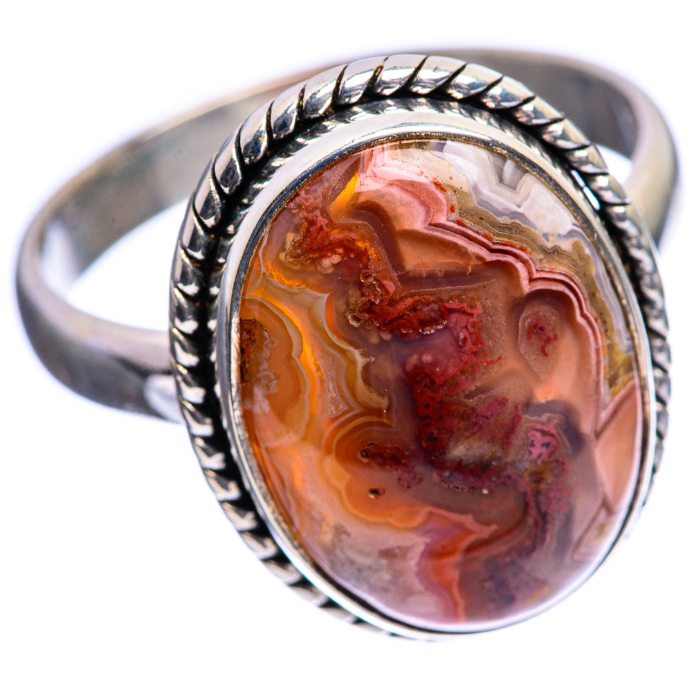 Crazy Lace Agate Ring Size 10.5 (925 Sterling Silver) R142960