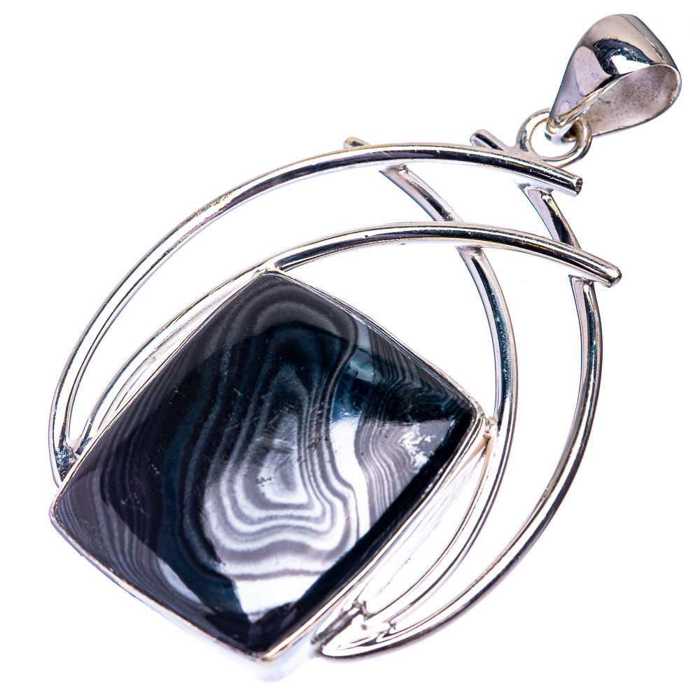Psilomelane Pendant 2 1/8" (925 Sterling Silver) P39295