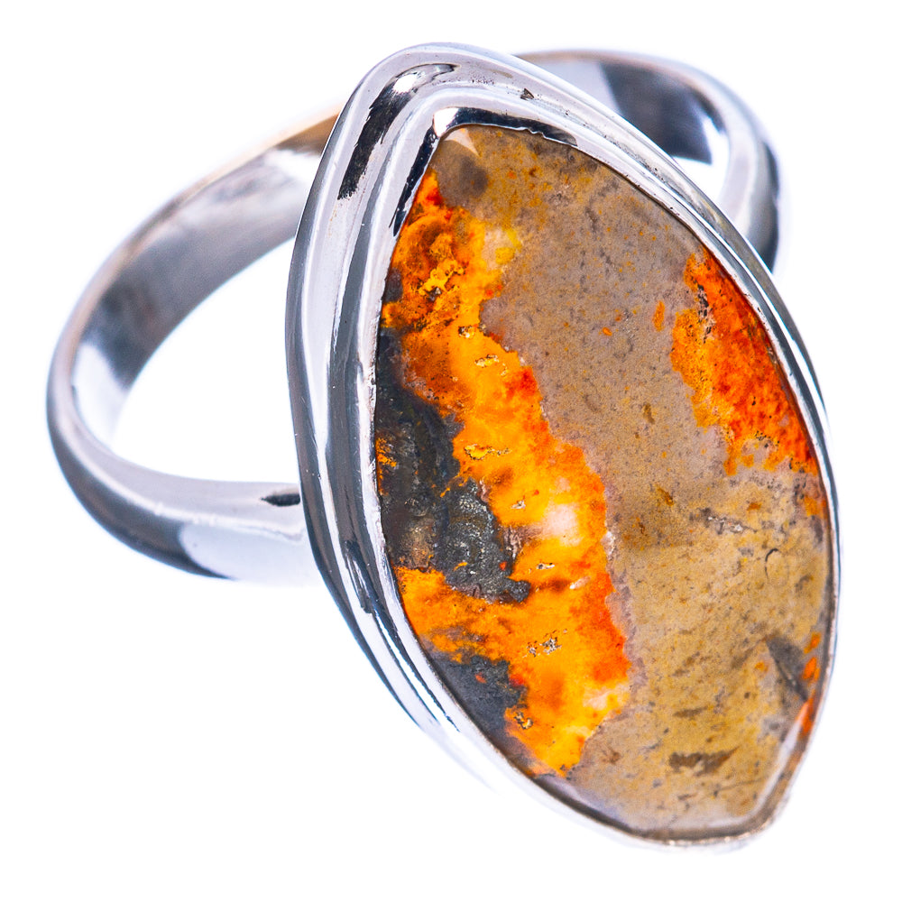 Bumble Bee Jasper Ring Size 7.5 (925 Sterling Silver) R2917