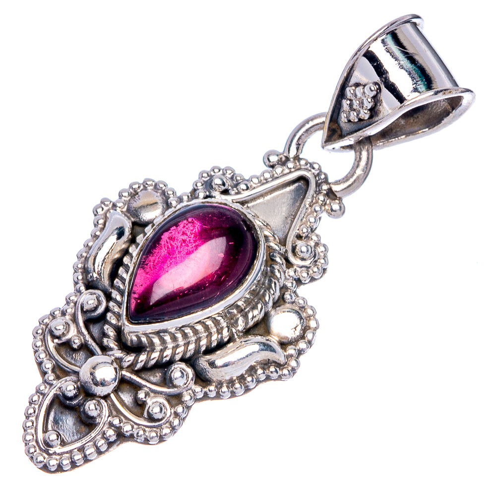 Garnet Pendant 1 3/8" (925 Sterling Silver) P40168