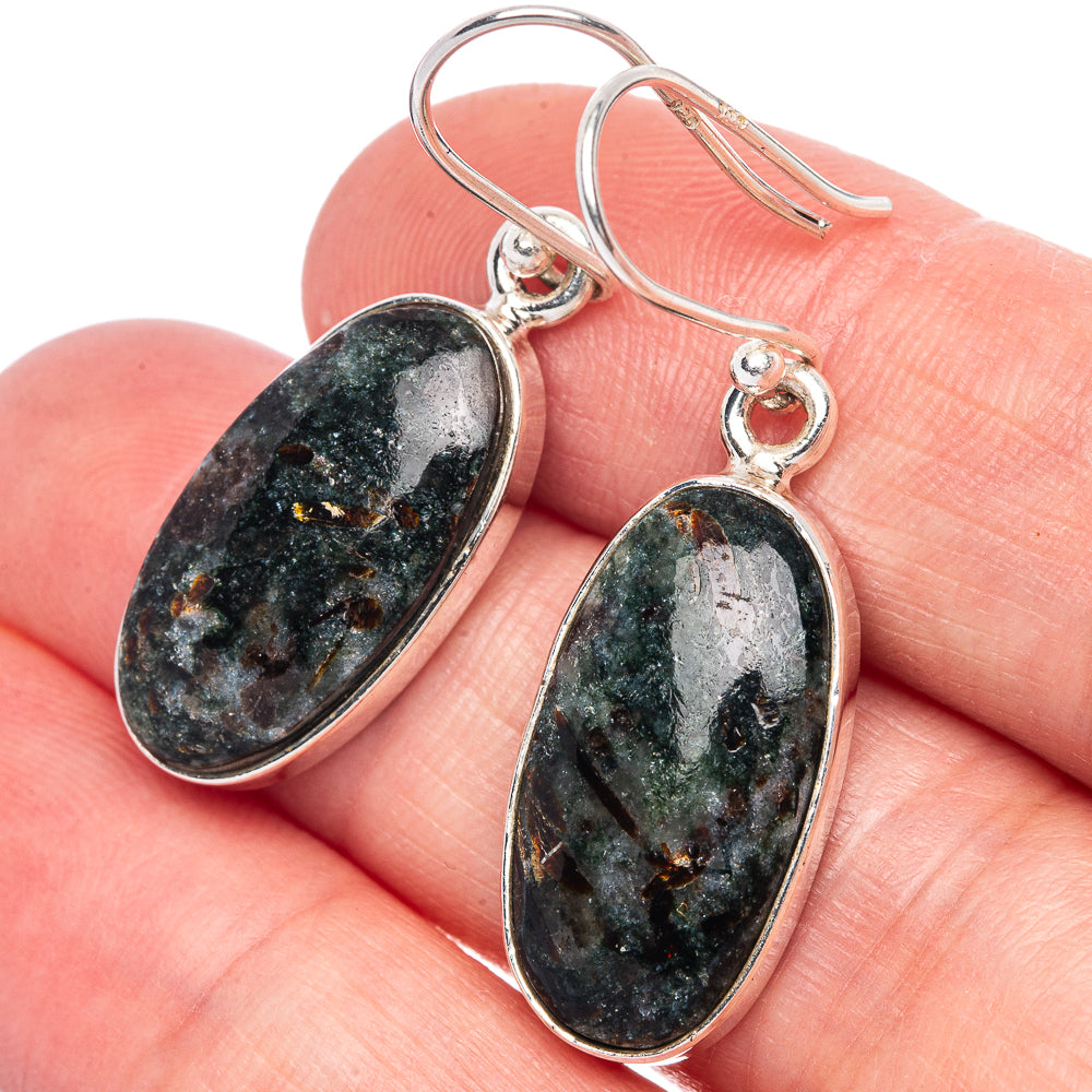 Astrophyllite Earrings 1 3/8" (925 Sterling Silver) E433319