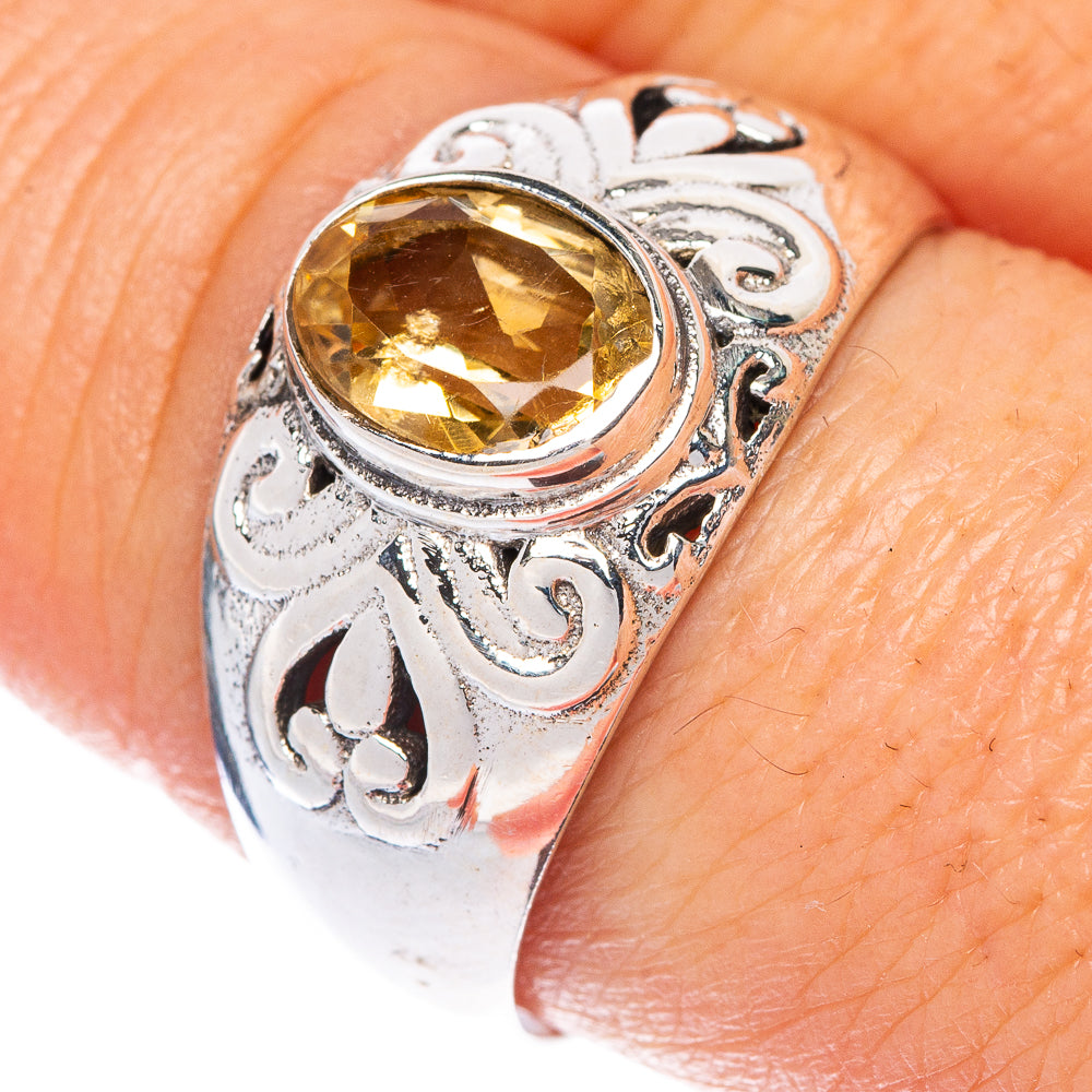 Faceted Citrine Ring Size 8.75 (925 Sterling Silver) R1474