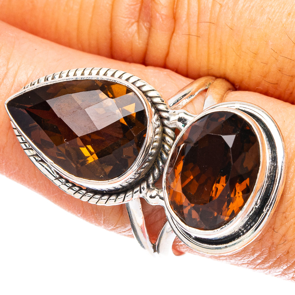 Large Smoky Quartz 925 Sterling Silver Ring Size 9 (925 Sterling Silver) R6413