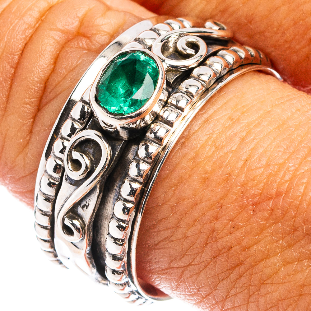 Premium Zambian Emerald Ring Size 9 (.925 Sterling Silver)