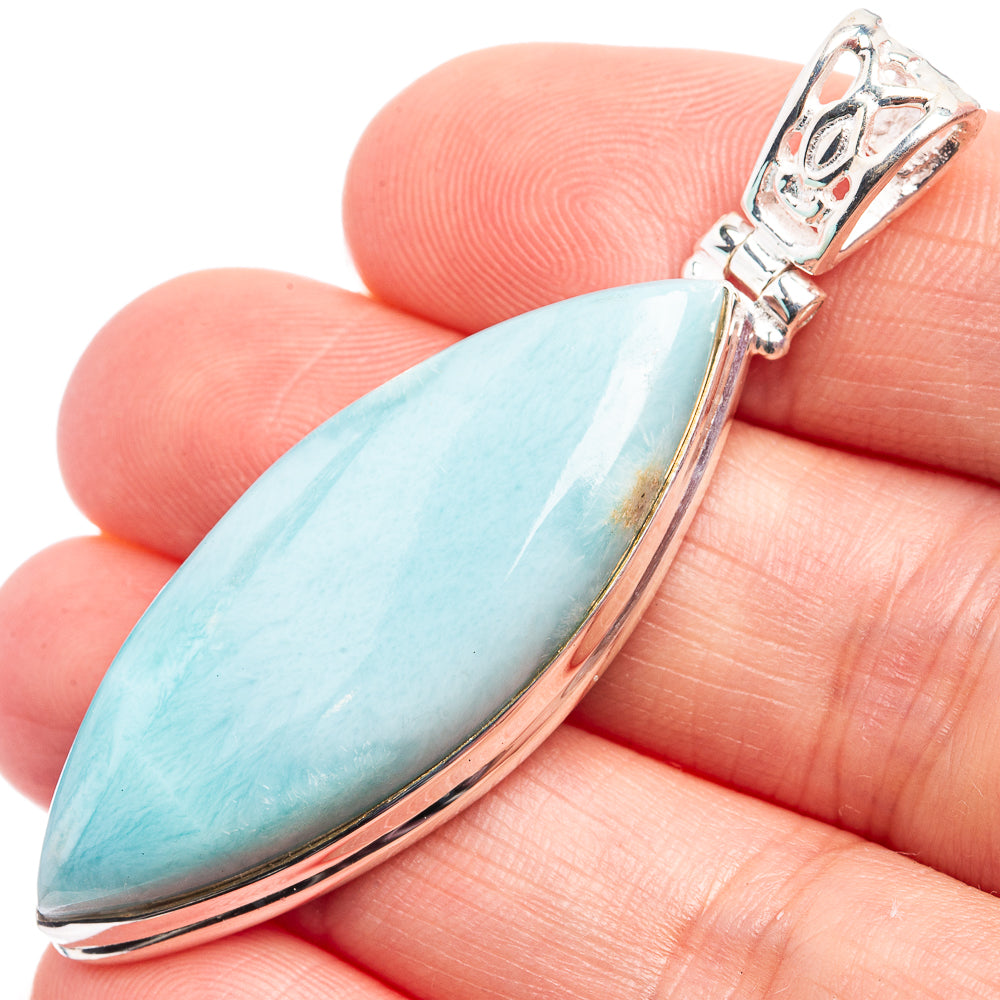 Larimar Pendant 2 1/8" (925 Sterling Silver) P39001
