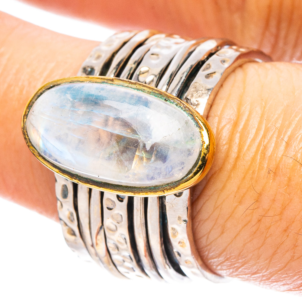 Rainbow Moonstone 925 Sterling Silver Ring Size 7.25 (925 Sterling Silver) R6103