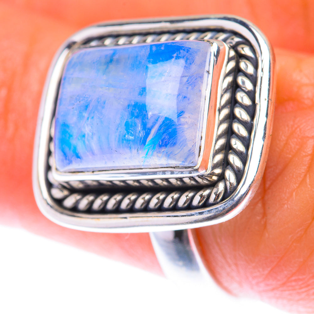 Rainbow Moonstone Ring Size 6.5 (925 Sterling Silver) RING139914