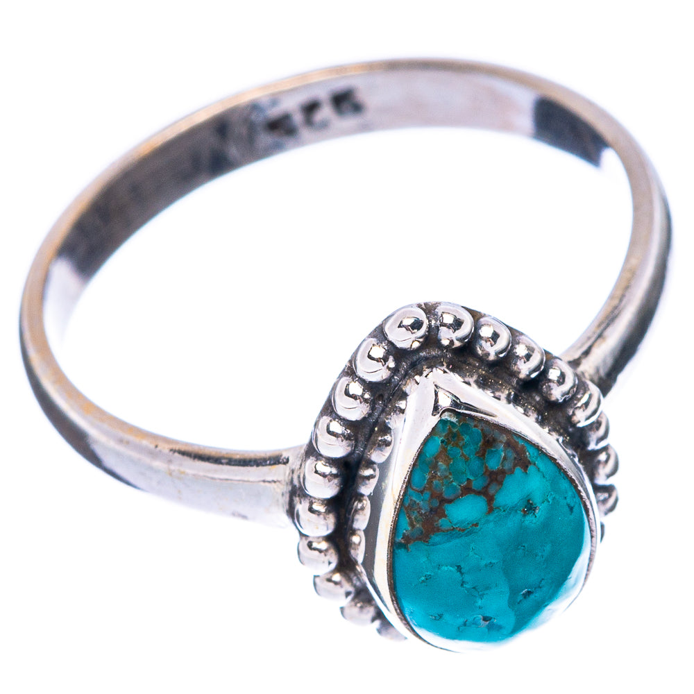 Tibetan Turquoise Dainty Ring Size 6.75 (925 Sterling Silver) R5801