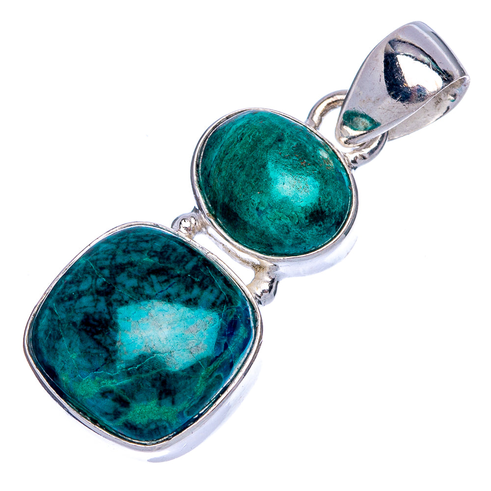 Chrysocolla Pendant 1 1/4" (925 Sterling Silver) P40286