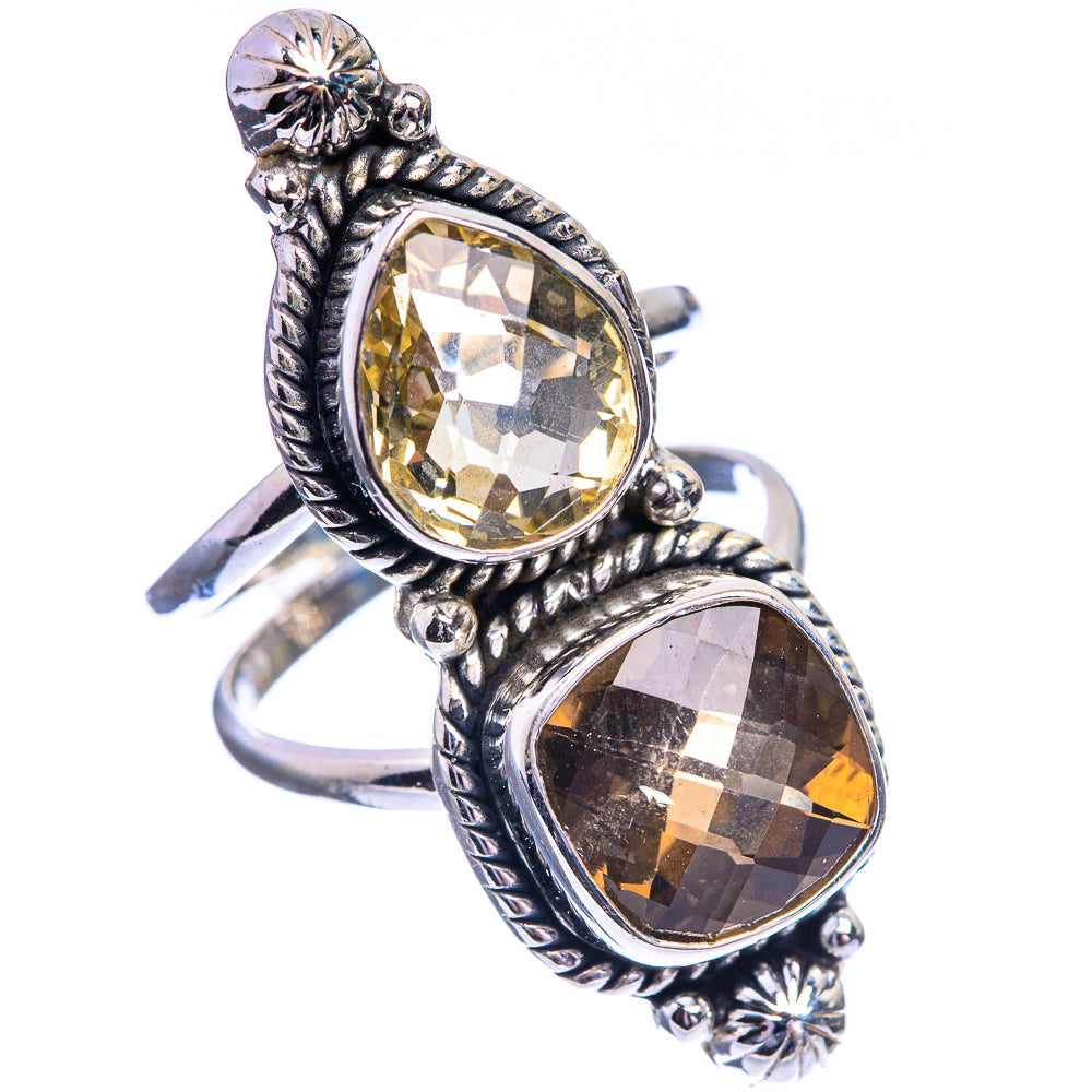 Large Smoky Quartz, Citrine Ring Size 9.5 (925 Sterling Silver) R143190