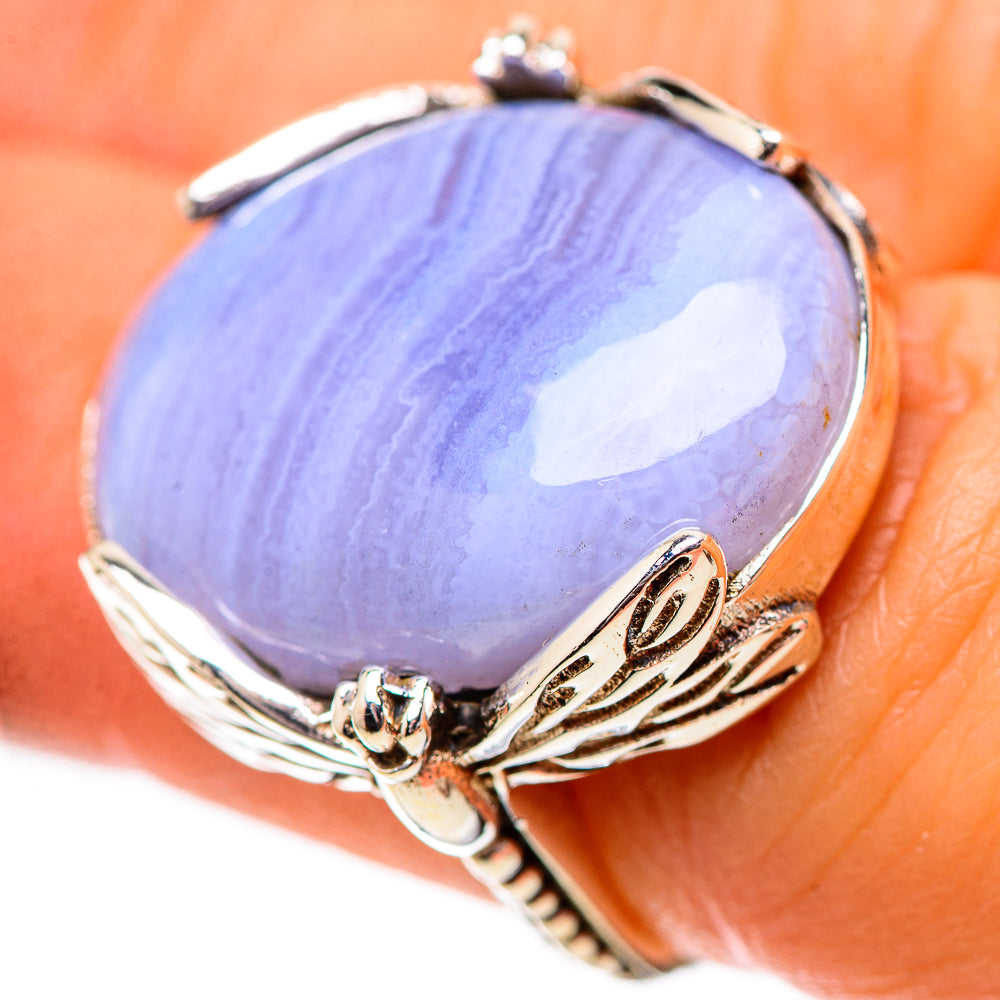 Blue Lace Agate Ring Size 6 (925 Sterling Silver) RING139063