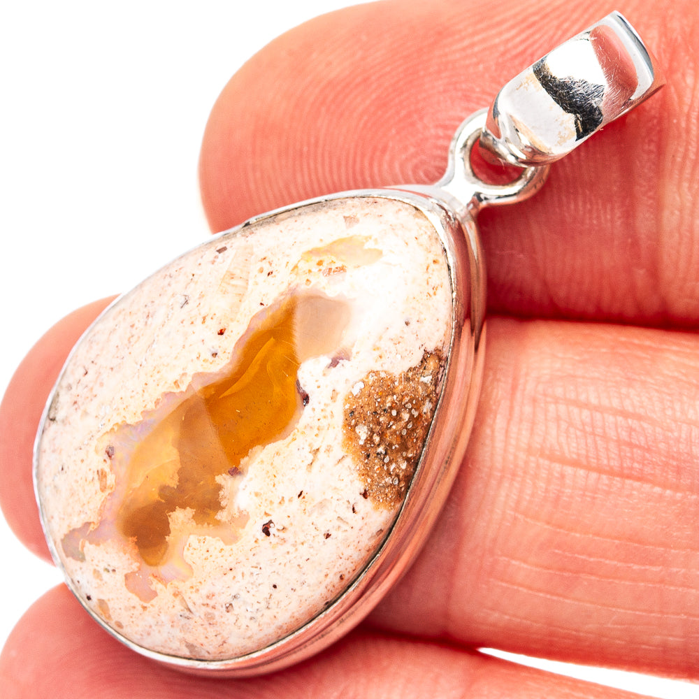 Rare Mexican Fire Opal Pendant 1 1/2" (.925 Sterling Silver)