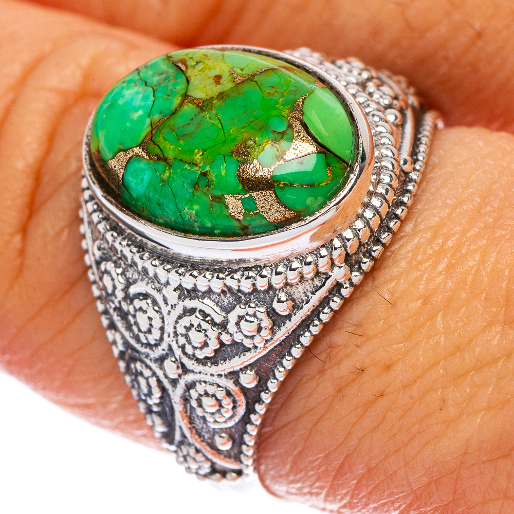 Green Copper Composite Turquoise Ring Size 8.75 (925 Sterling Silver) R146433