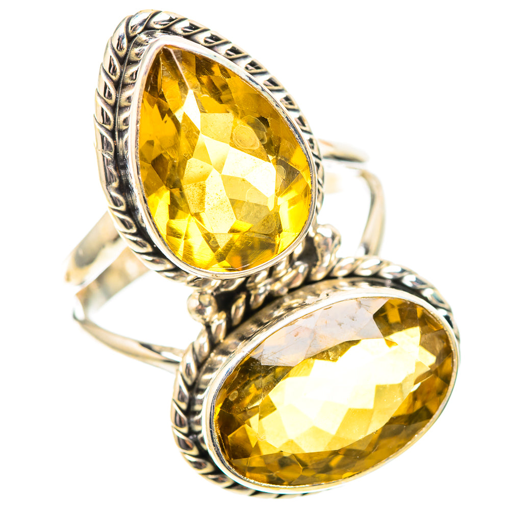 Large Faceted Citrine 925 Sterling Silver Ring Size 8.75 (925 Sterling Silver) RING139632