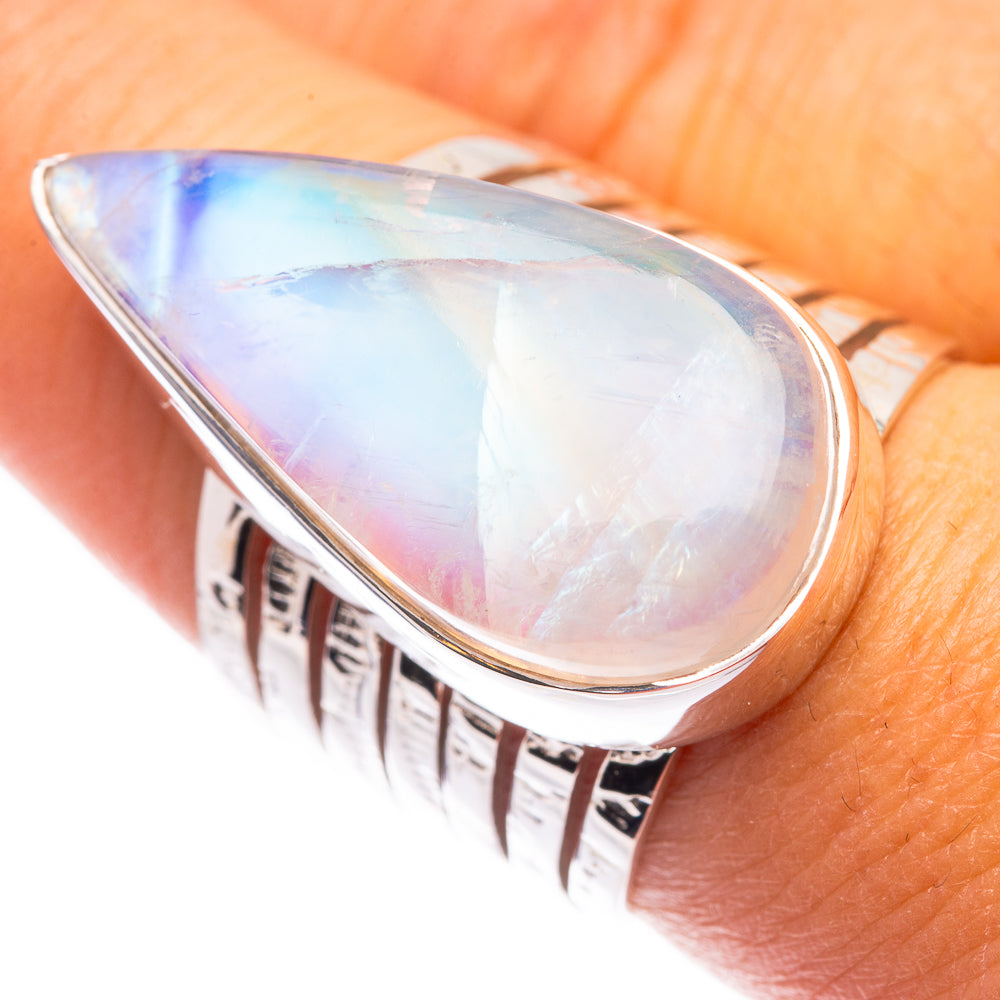 Signature Rainbow Moonstone Ring Size 7.75 (925 Sterling Silver) R141697