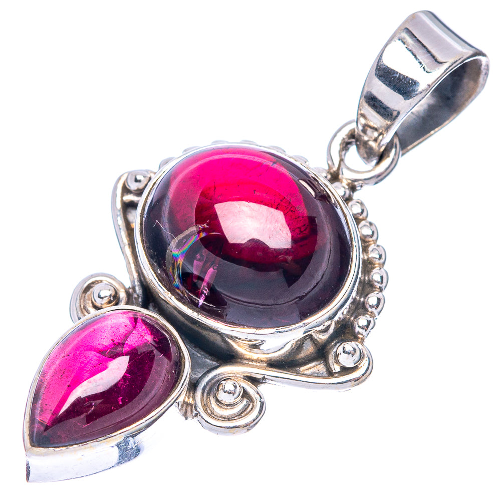 Garnet Dainty Pendant 1 1/4" (925 Sterling Silver) P43561