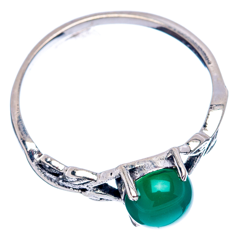 Green Onyx Dainty Ring Size 6 (.925 Sterling Silver)
