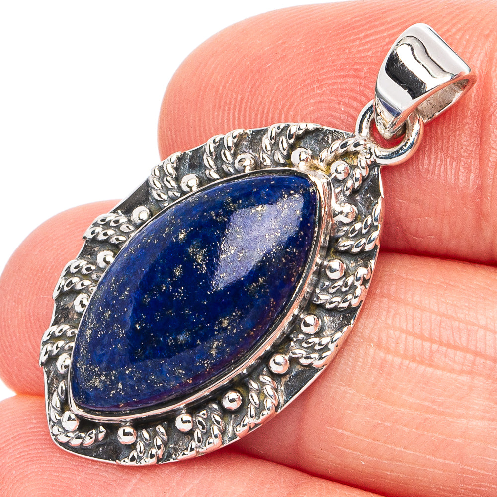 Premium Lapis Lazuli Pendant 1 3/8" (925 Sterling Silver) P45060