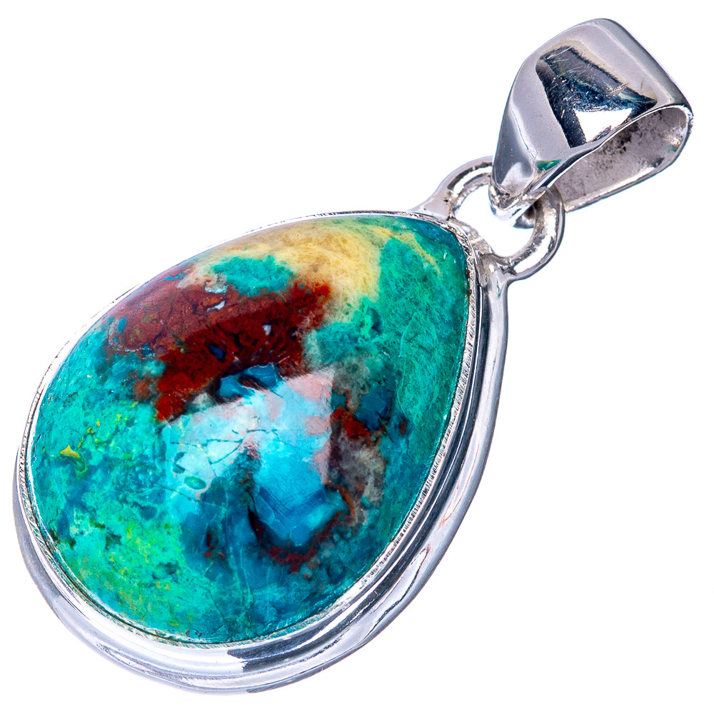 Shattuckite Chrysocolla Pendant 1 1/4" (925 Sterling Silver) P40878