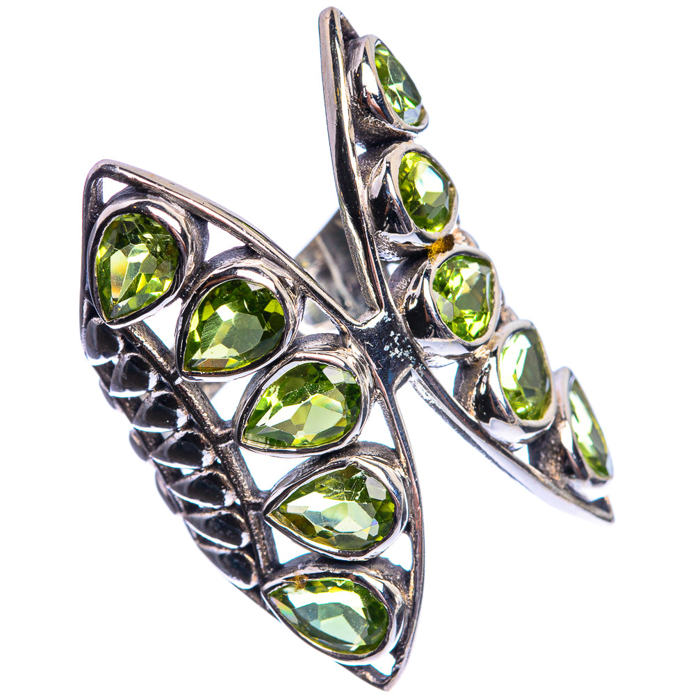 Large Peridot 925 Sterling Silver Ring Size 5.5