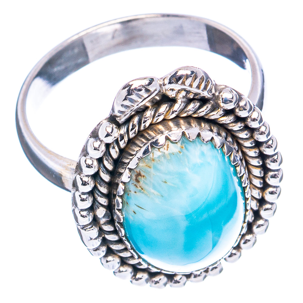 Rare Larimar Ring Size 7.5 (.925 Sterling Silver)