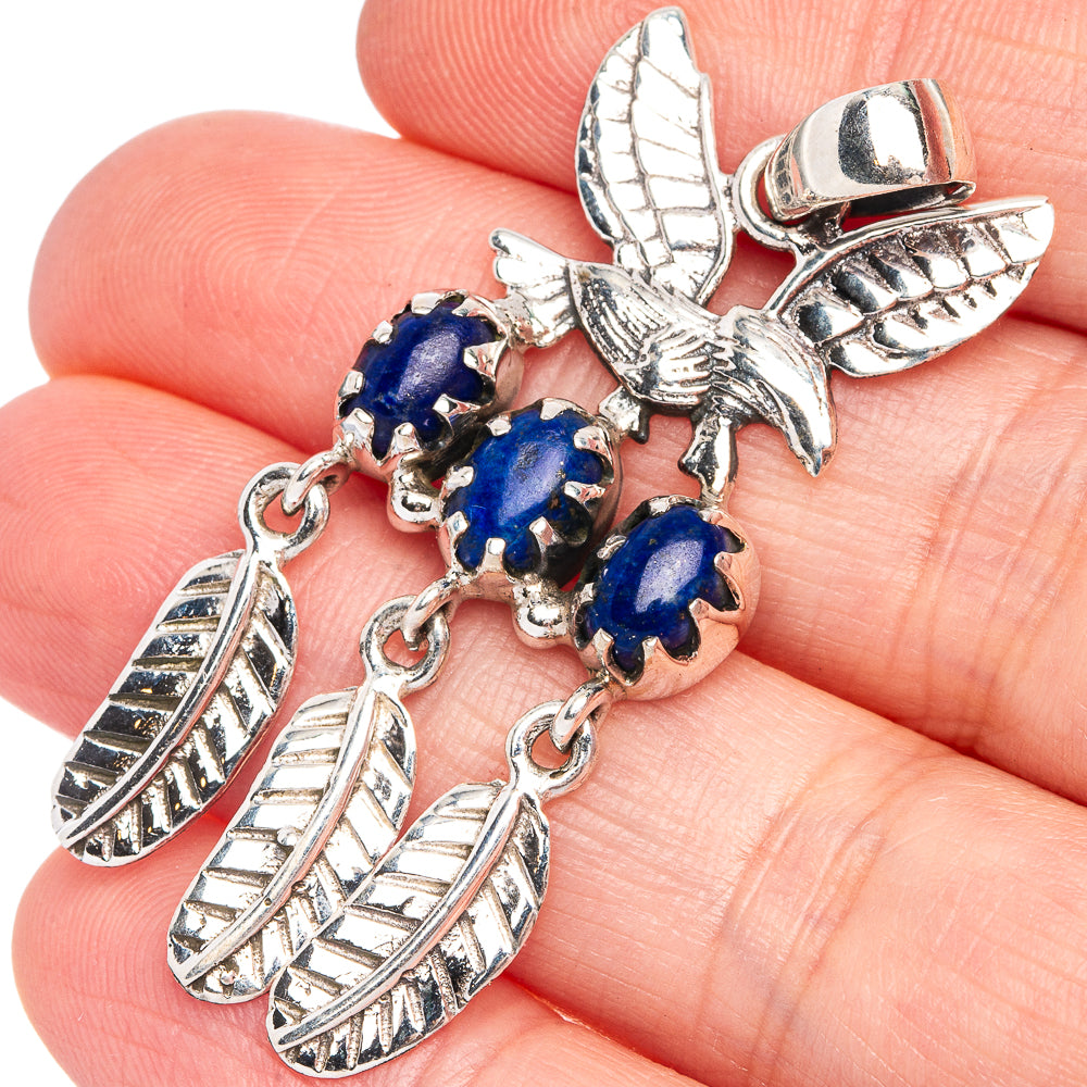 Lapis Lazuli Eagle Pendant 1 7/8" (925 Sterling Silver) P40338