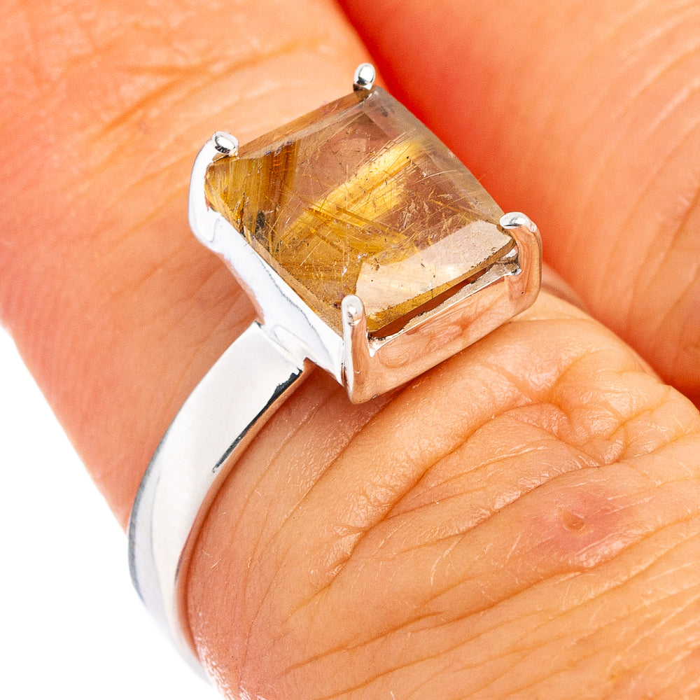 Rutilated Quartz Ring Size 5.75 (.925 Sterling Silver)