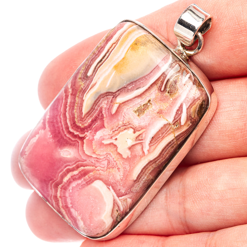 Premium Rhodochrosite Pendant 2 1/4" (.925 Sterling Silver)