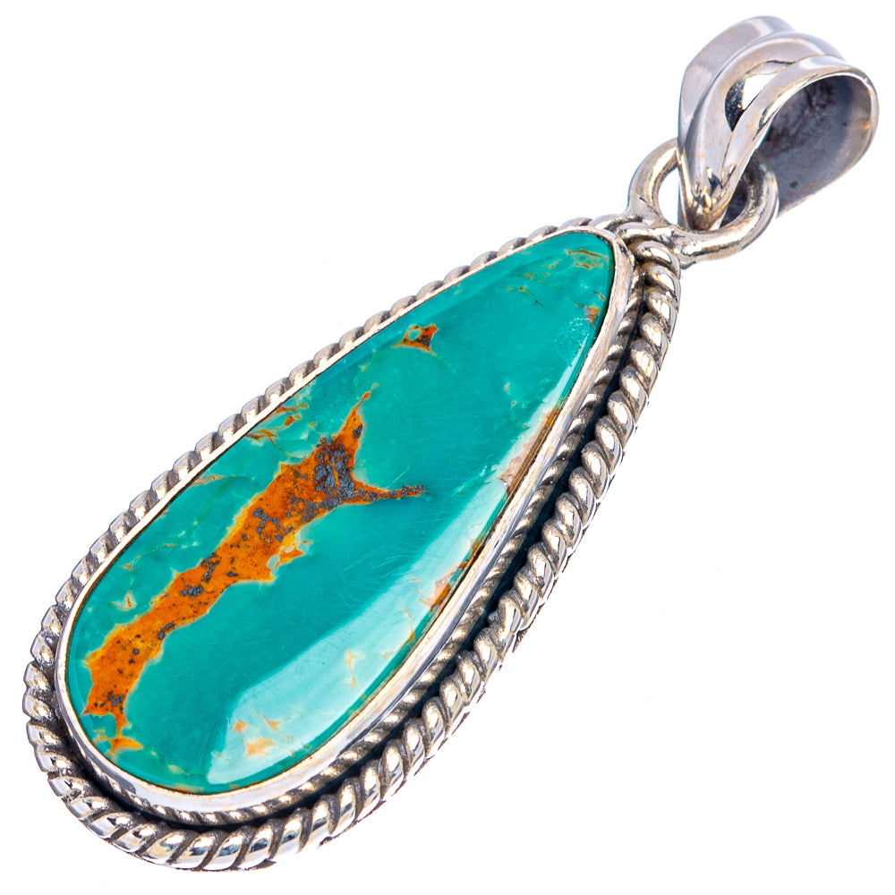 Royston Turquoise Pendant 1 5/8" (.925 Sterling Silver)