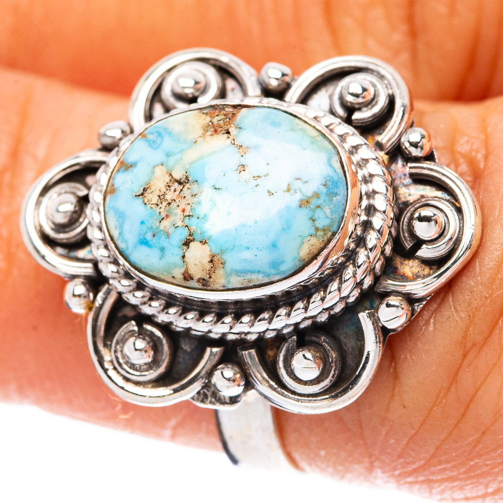 Rare Golden Hills Turquoise Ring Size 5.75 (925 Sterling Silver) R4256