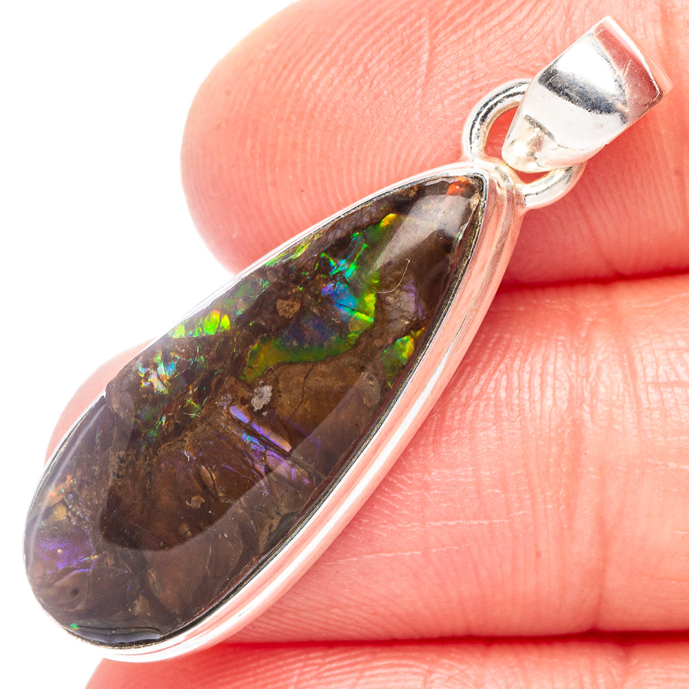 Rare Ammolite Pendant 1 1/2" (925 Sterling Silver) P44308