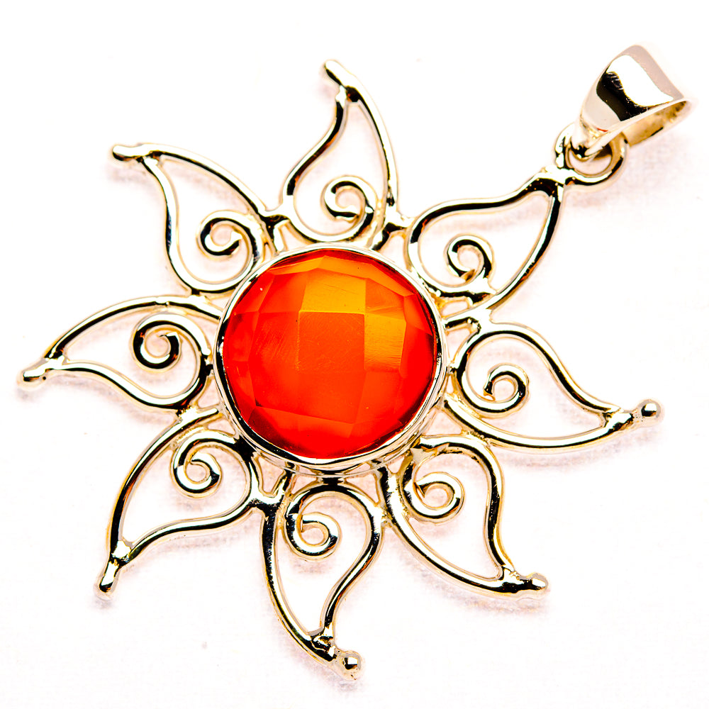 Premium Carnelian 925 Sterling Silver Pendant 1 3/4" (925 Sterling Silver) PD37775