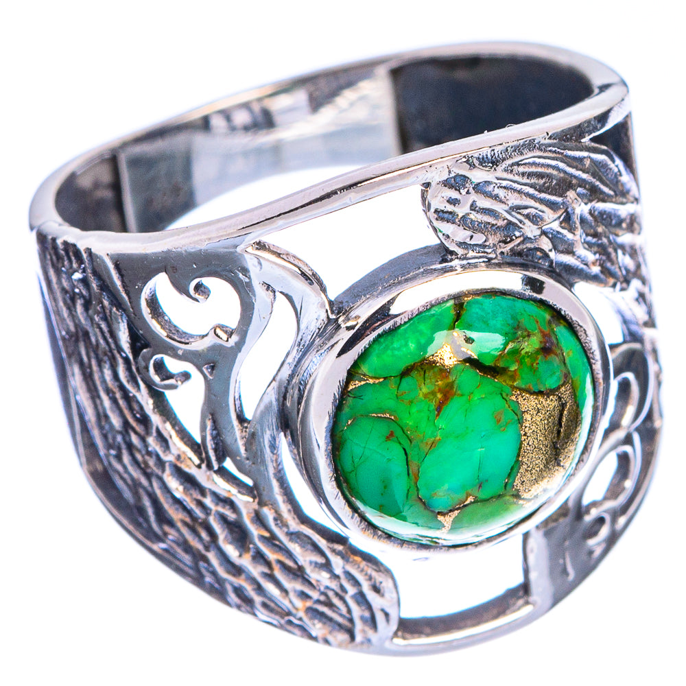 Green Copper Composite Turquoise Ring Size 7 (925 Sterling Silver) R144239