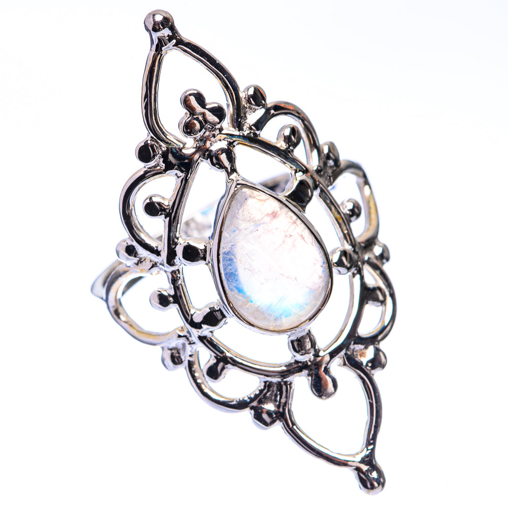 Premium Rainbow Moonstone Ring Size 8 (925 Sterling Silver) R141804