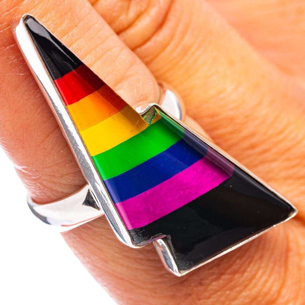 Premium Rainbow Bolt Ring Size 8 (.925 Sterling Silver)