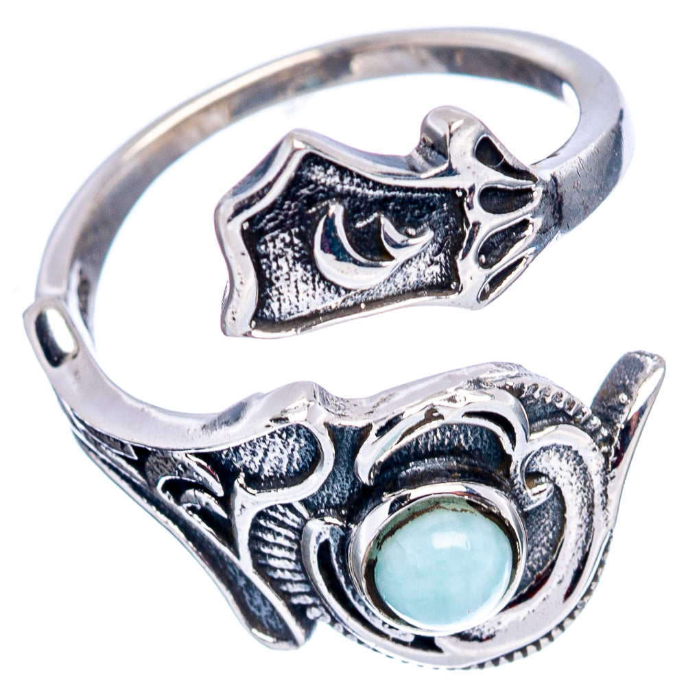 Larimar Dainty Ring Size 5 Adjustable (.925 Sterling Silver)