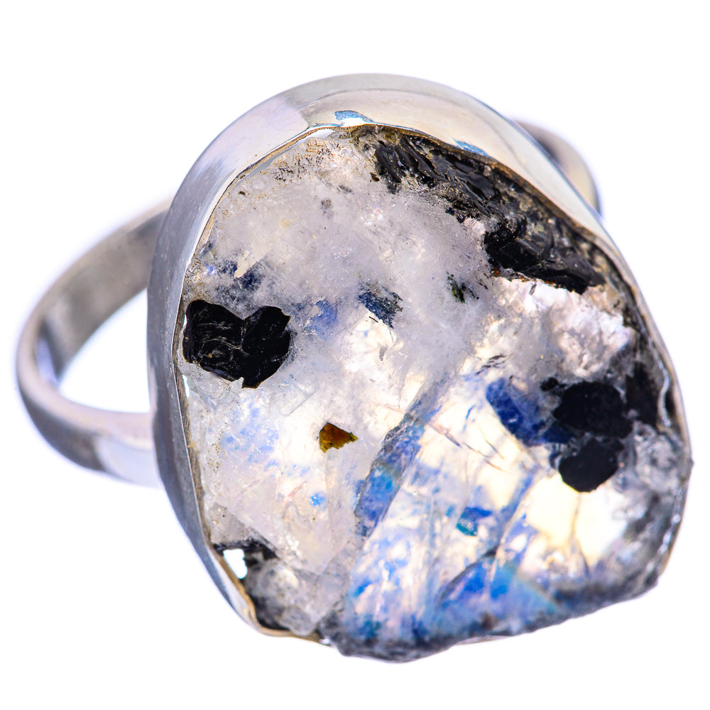 Raw Rainbow Moonstone Ring Size 10.5 (925 Sterling Silver) R142784
