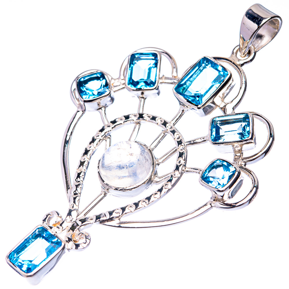 Signature Swiss Blue Topaz Pendant 2 1/2" (925 Sterling Silver) P38721