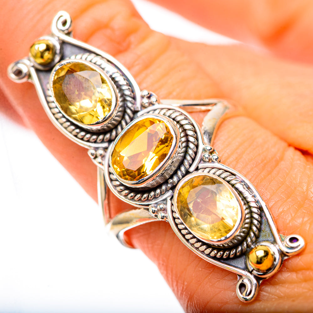 Large Faceted Citrine 925 Sterling Silver Ring Size 9 (925 Sterling Silver) RING139712