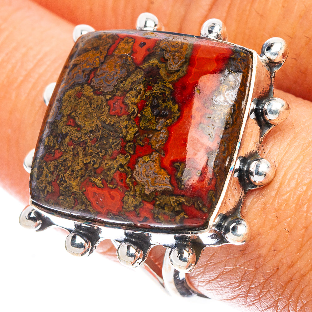Moroccan Agate Ring Size 8.5 (925 Sterling Silver) R7077
